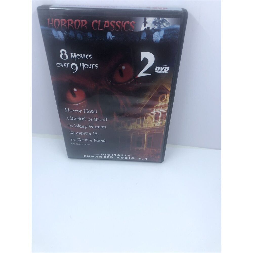 *Horror Movies Horror Classics (DVD, 2004) 2 Disc-8 Movies
